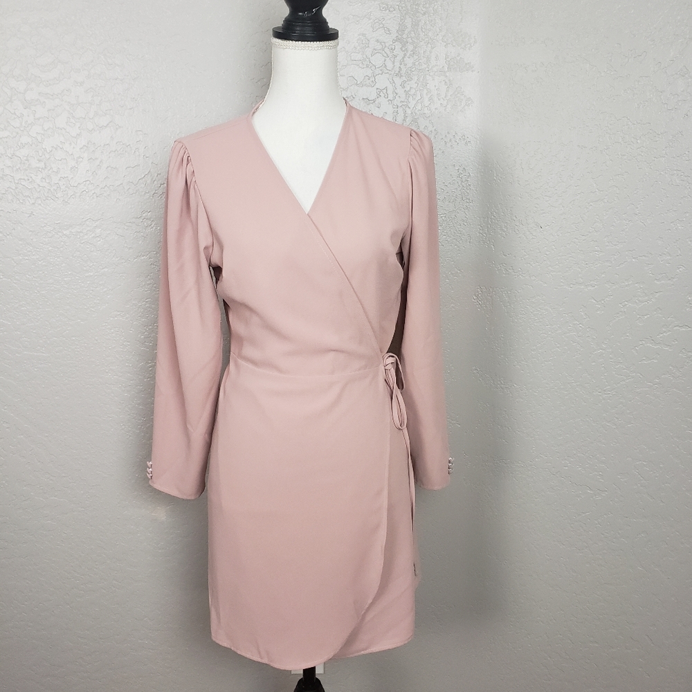 Topshop Pink Wrap Mini Dress Size 8